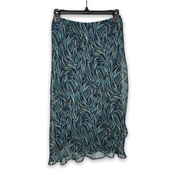 Notations Dresses & Skirts - Notations Blue and Green Patterned Skirt